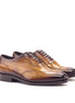 Mottarone Seamless Wingtip Patina Wholecut Oxford for Men - Brogued Leather Oxford Shoes