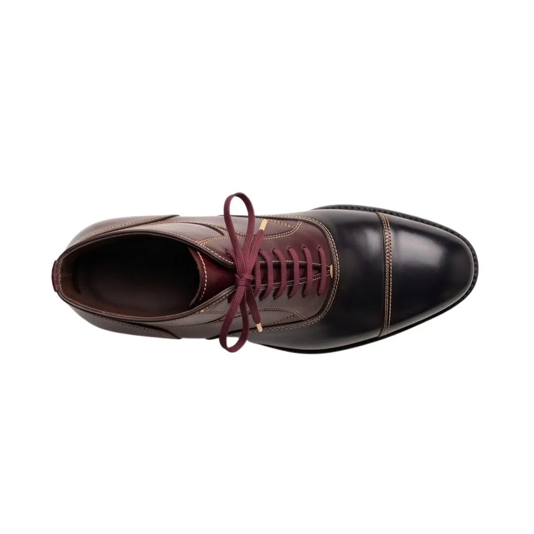 Monticello Two-Tone Balmoral Balmoral Boot for Men - Contrast Leather Dress Boots