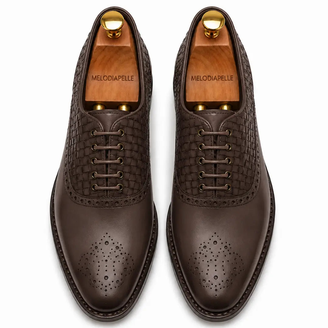 Maverick II Woven Wingtip Oxford // Cognac Tan