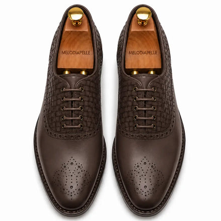Maverick II Woven Wingtip Oxford // Cognac Tan