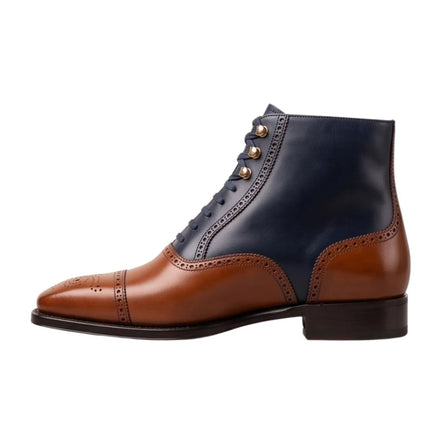 Montevecchia Contrast Balmoral Balmoral Boot for Men - Two-Tone Dress Boots