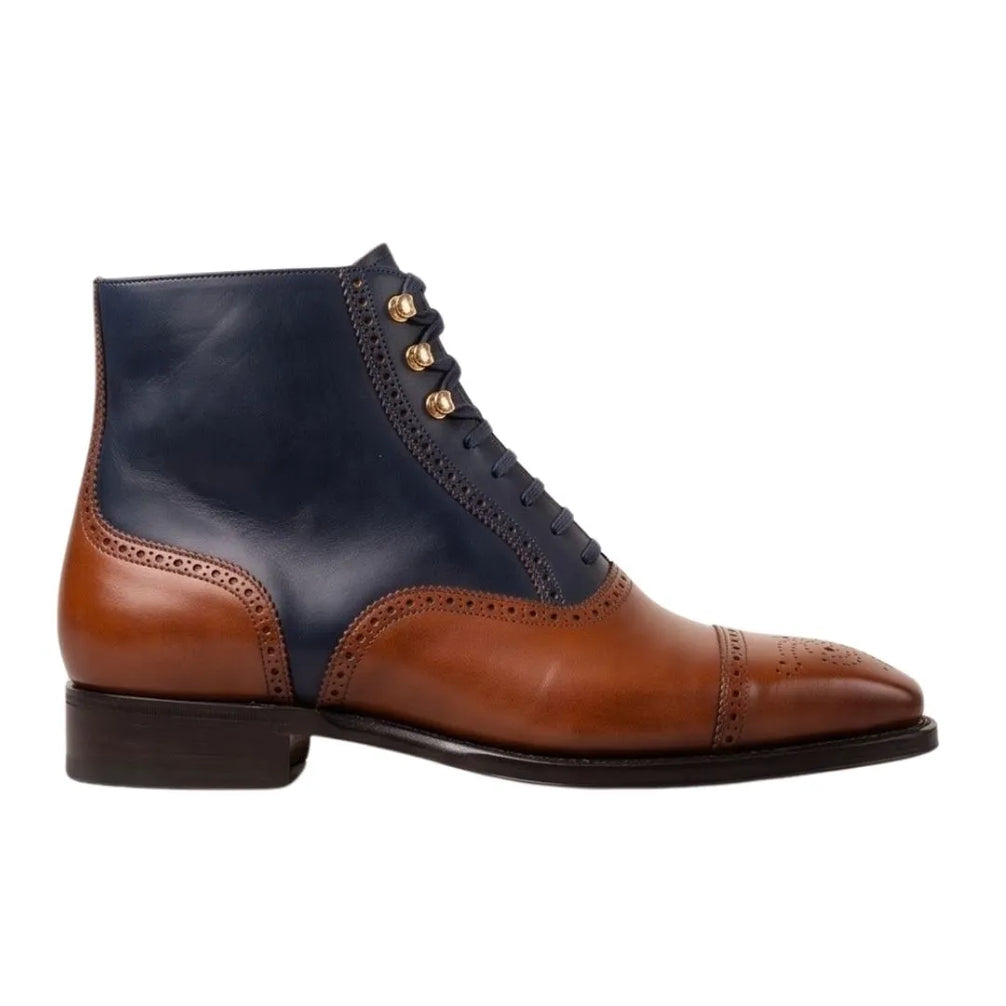 Montevecchia Contrast Balmoral Balmoral Boot for Men - Two-Tone Dress Boots