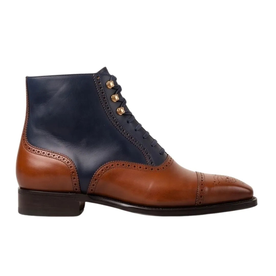 Montevecchia Contrast Balmoral Balmoral Boot for Men - Two-Tone Dress Boots