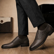 Maverick II Woven Wingtip Oxford // Cognac Tan