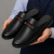Mirepoix Web-Stripe Grained Mule for Men - Backless Block-Heel Shoes