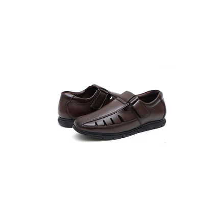 Molat Velcro Cut-Out Fisherman Sandal for Men - Cushioned Closed-Toe Sandals