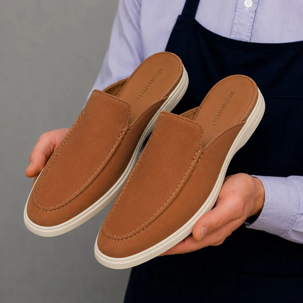 Melide Nubuck Cupsole Mule for Men - Backless Slip-On Summer Shoes