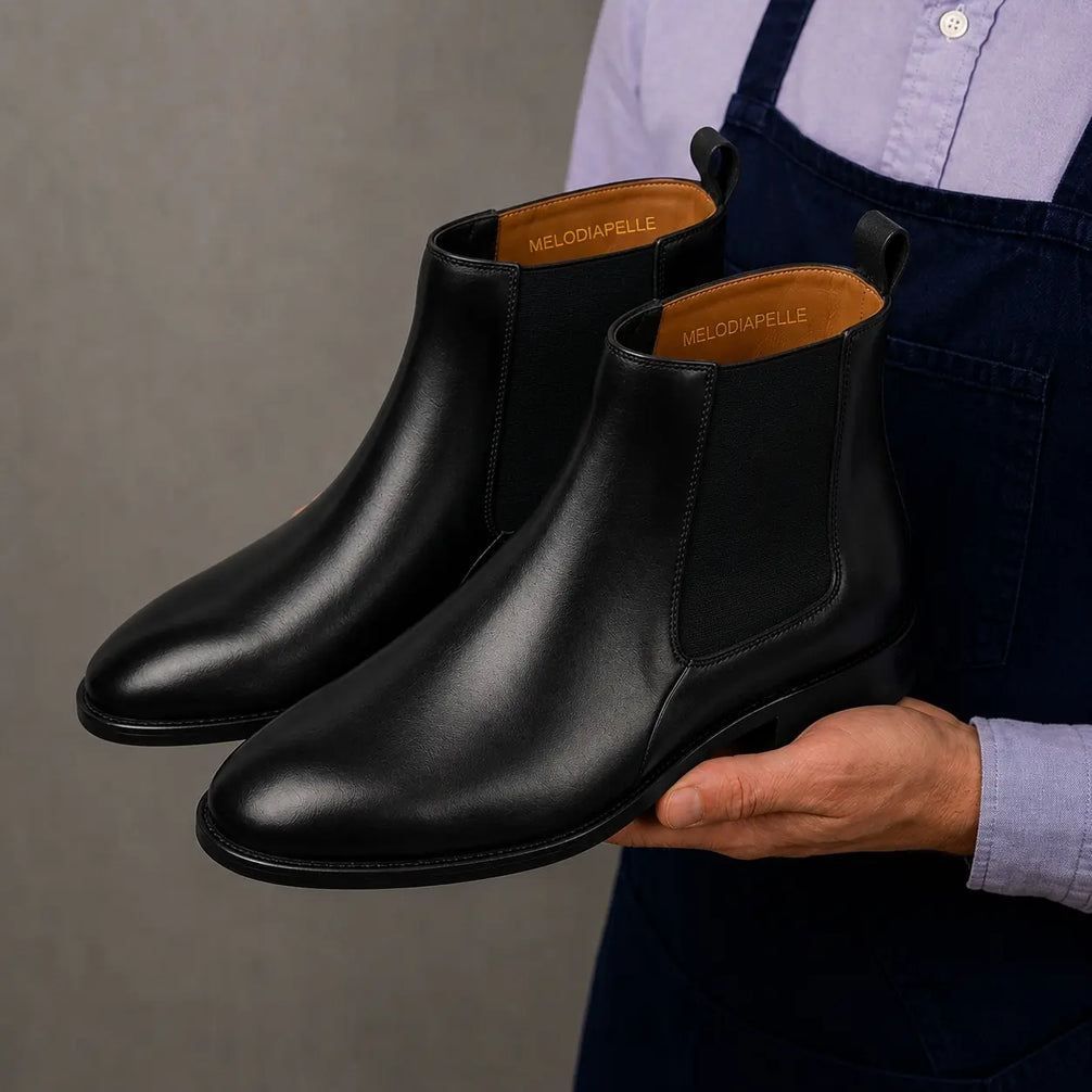 Malacca Chelsea Boot for Men - Goodyear Welted Burnished Leather Boots