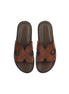 Mindelo Embossed Cut-Out Slide for Men - Patterned Leather Slides