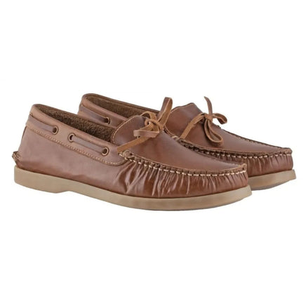 Mungia Ruched Moc Boat Shoe for Men - Leather Boat Shoes