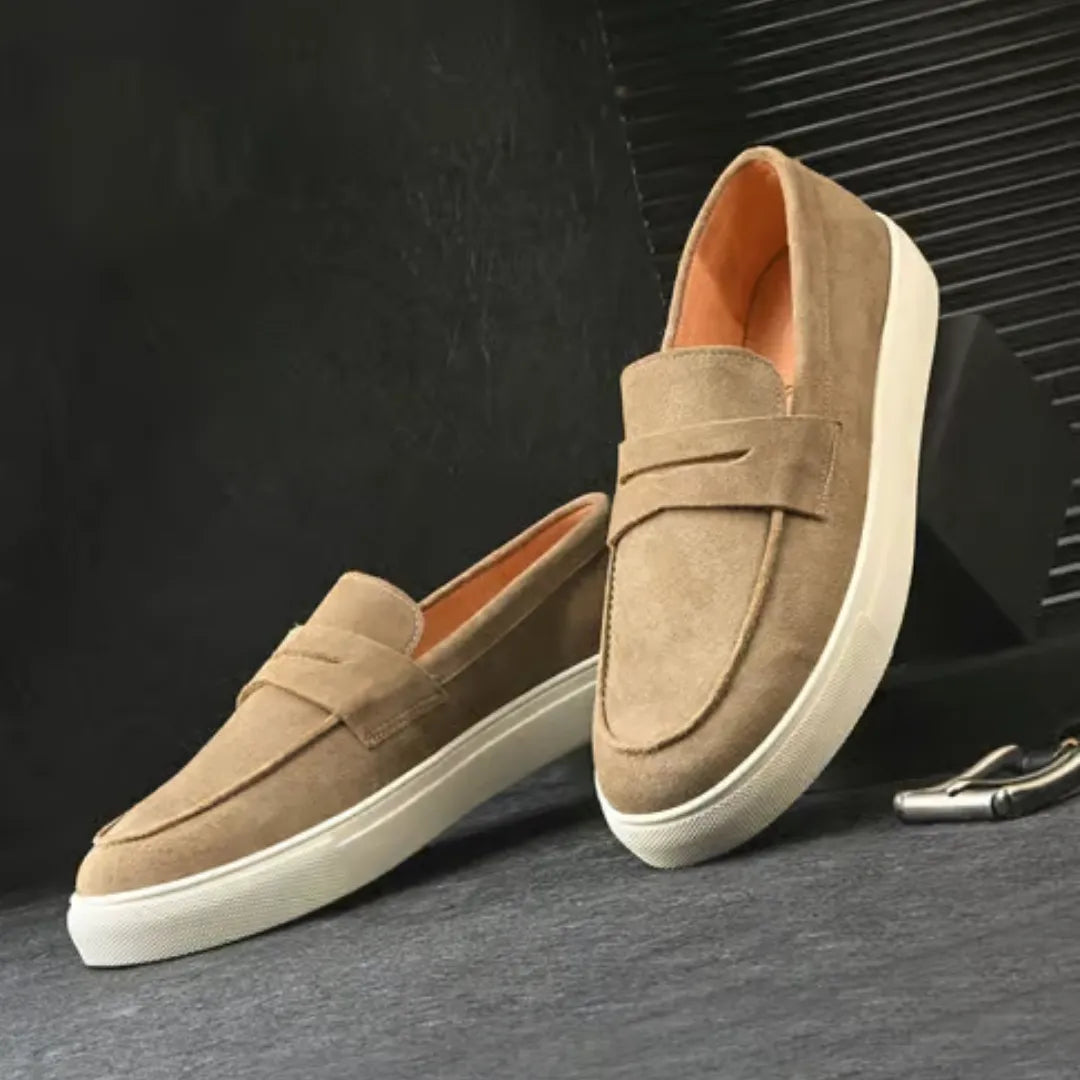 Malcontenta Suede Sneaker-Sole Penny Loafer for Men - Casual Suede Penny Loafers