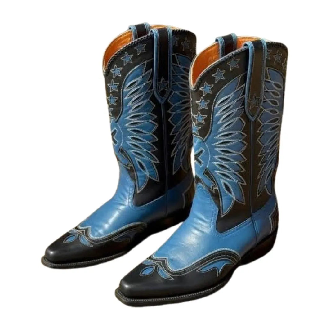 Marlin Star Inlay Cowboy Boot for Men - Two-Tone Cowboy Boots