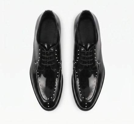 Mortlach Studded Apron Derby for Men - Goodyear Welted Leather Formal Shoes
