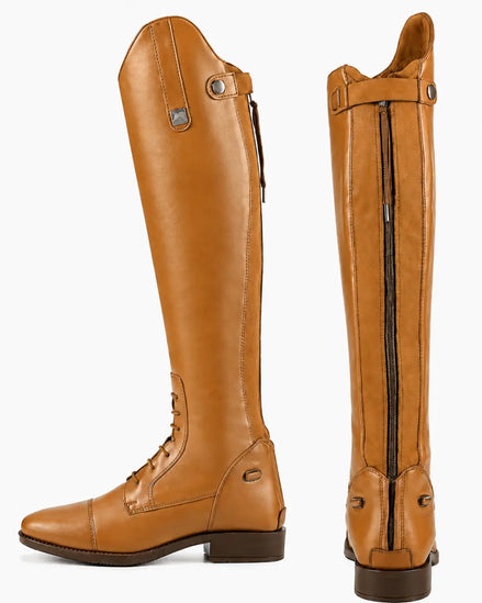 Toledo Men's Lace-Up Polo Riding Boots – Tall Black Leather Field Boots for Polo