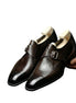 Martina Punch-Cap Single Monk Strap for Men - Brogued Toe-Cap Dress Shoes
