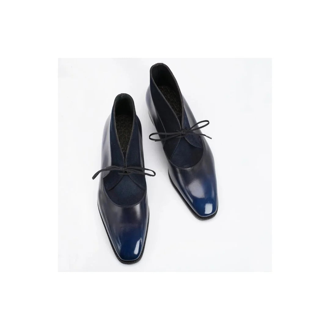 Morvi Patina Two-Material Chukka Boot for Men - Hand-Dyed Chukka Boots