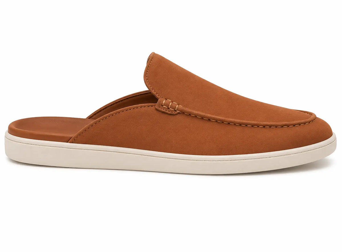 Melide Nubuck Cupsole Mule for Men - Backless Slip-On Summer Shoes