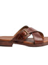 Moransengo Buckle Cross Slide Sandal for Men - Leather Slide Sandals