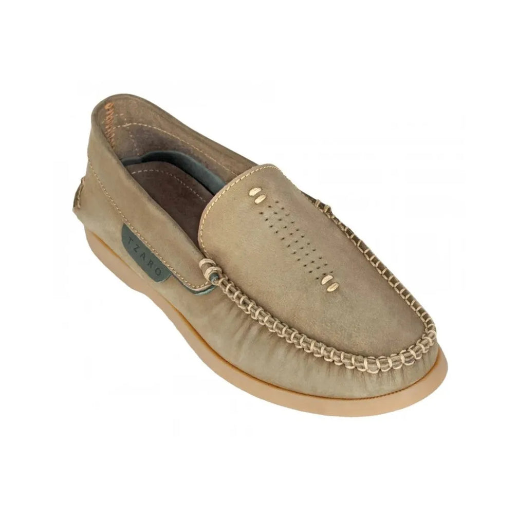 Mendaro Perforated Nubuck Boat Shoe for Men - Slip-On Boat Shoes