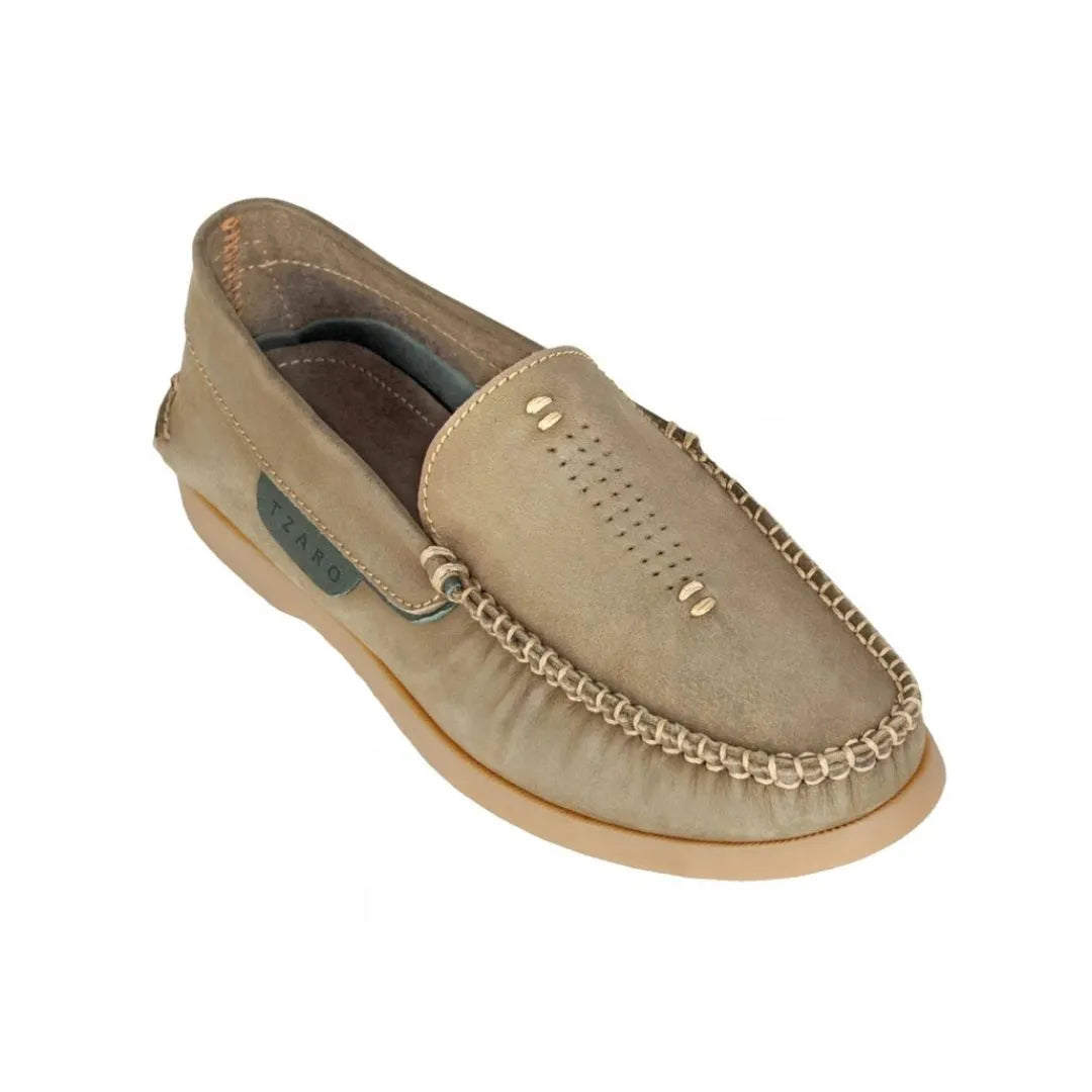 Mendaro Perforated Nubuck Boat Shoe for Men - Slip-On Boat Shoes