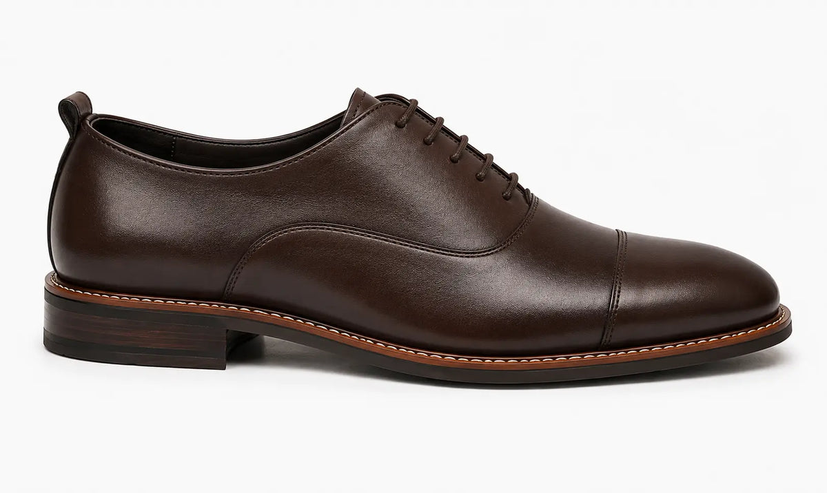 Monterosso Patina Cap-Toe Derby for Men - Handmade Leather Formal Shoes