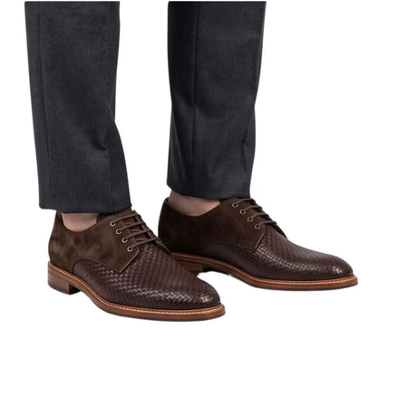 Montagna Woven-Vamp Suede Derby for Men - Two-Material Derby Shoes