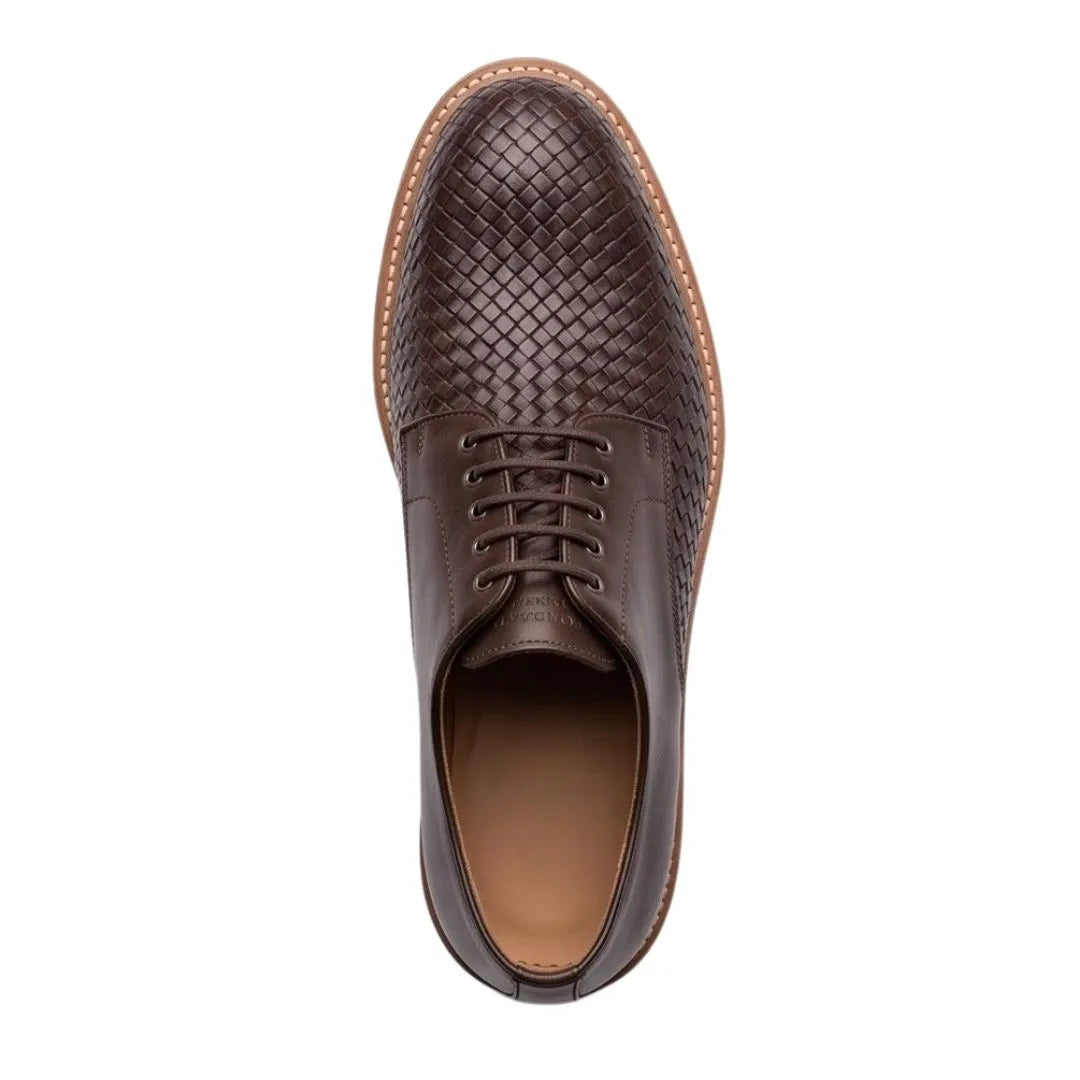 Malgrate Woven-Vamp Derby for Men - Hand-Woven Leather Derby Shoes