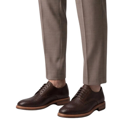 Malgrate Woven-Vamp Derby for Men - Hand-Woven Leather Derby Shoes