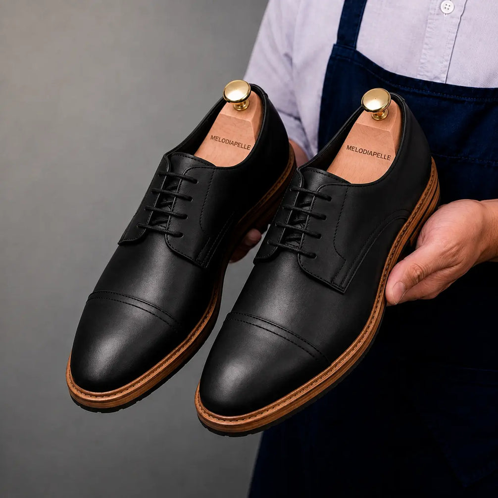 Max Cap-Toe Derby for Men - Nubuck Goodyear Welted Leather Shoes