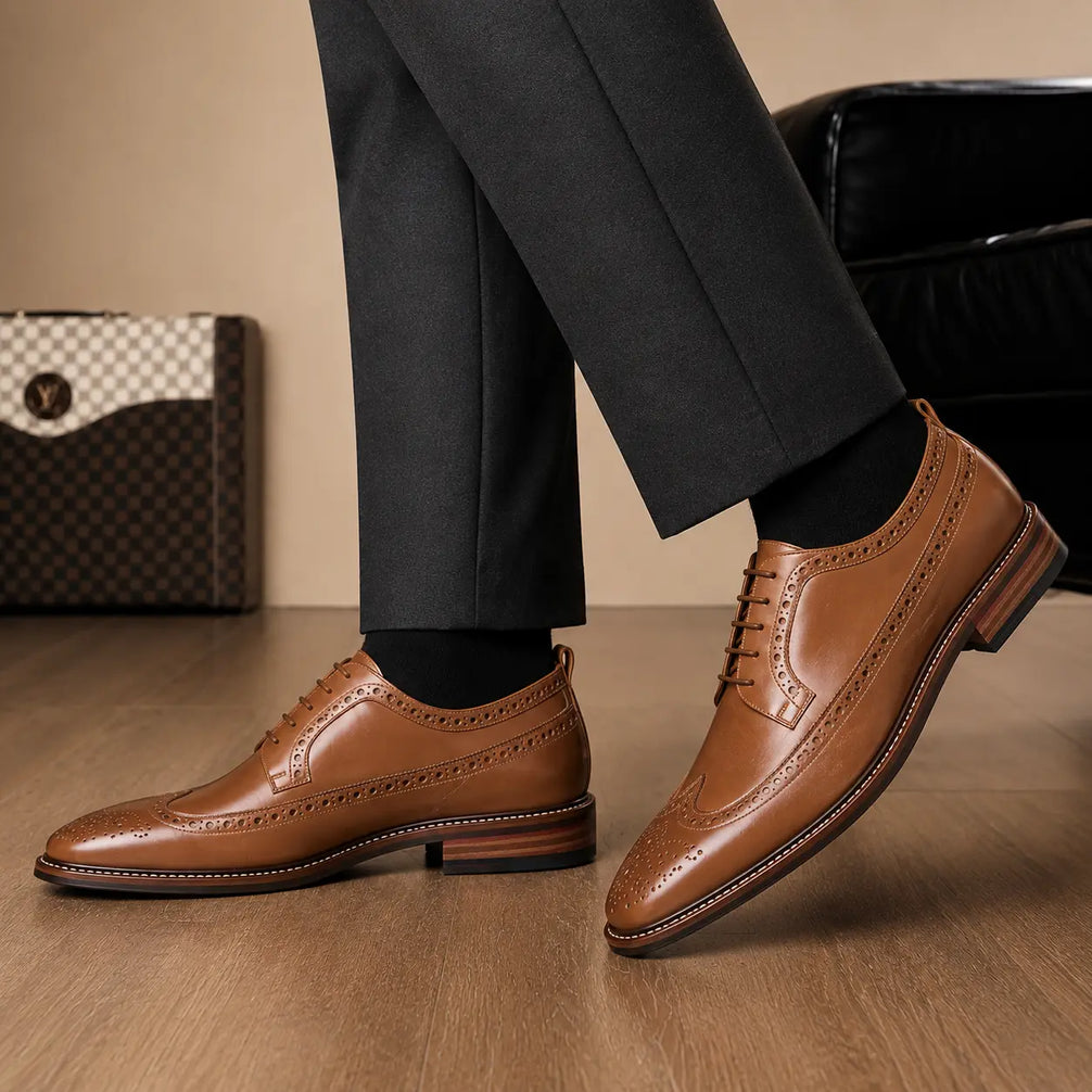 Morano Wingtip Brogue Derby for Men - Goodyear Welted Full-Grain Leather Shoes