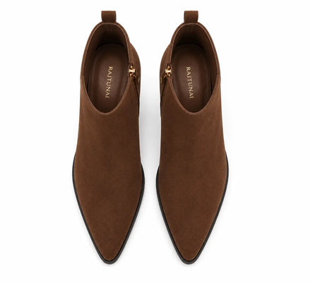 Maddox Suede Zip Boot for Men - Pointed-Toe Block Heel Ankle Boots