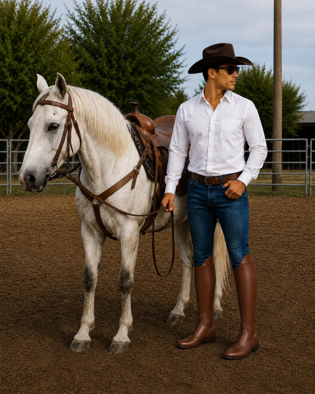 Verona Men's Patent-Top Polo & Horse Riding Boots – Black Leather Competition Boots