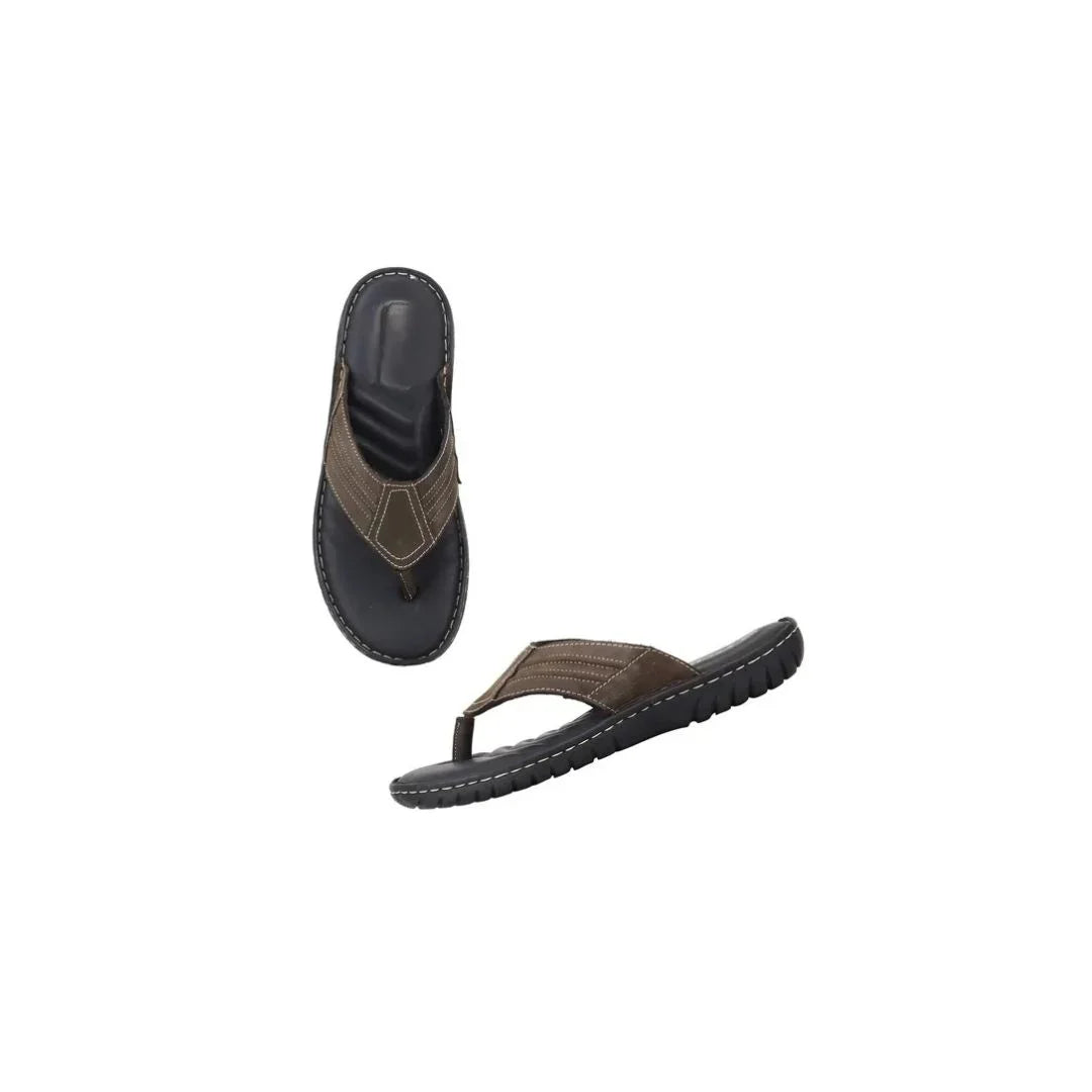 Madalena Stitched Thong Flip-Flop for Men - Cushioned Leather Flip-Flops