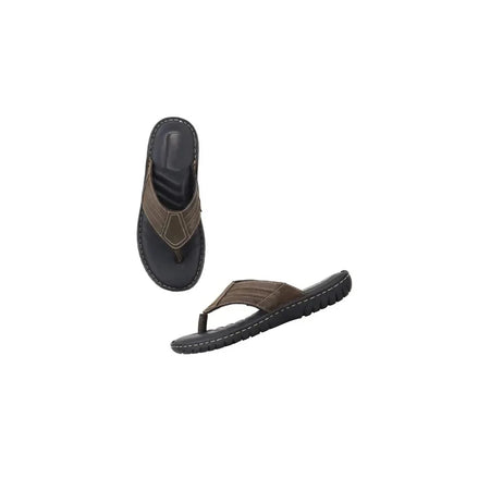 Madalena Stitched Thong Flip-Flop for Men - Cushioned Leather Flip-Flops