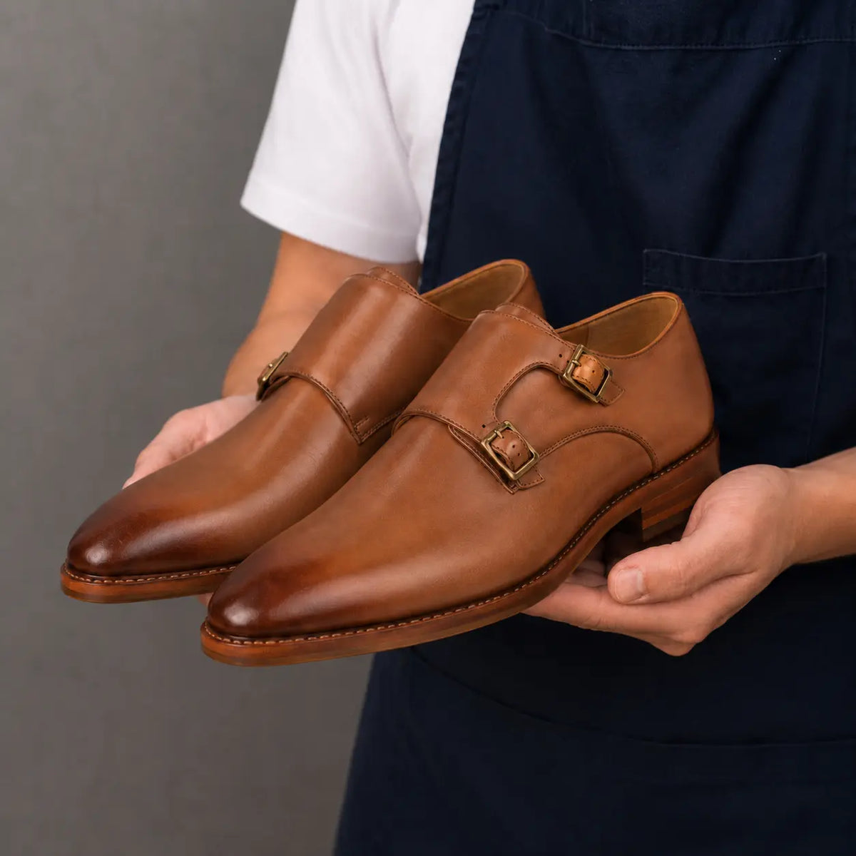 Mexico Double Monk Strap for Men - Hand-Burnished Goodyear Welted Leather Shoes