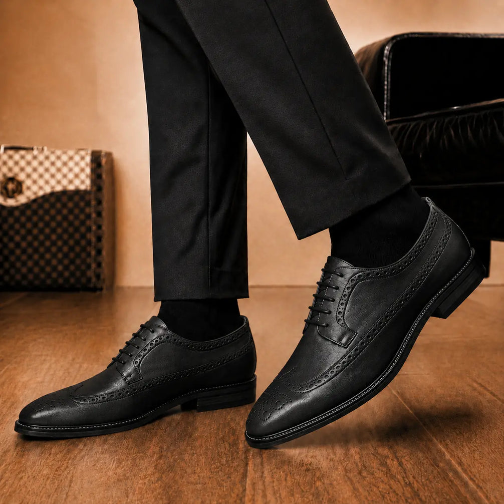 Missourie Longwing Brogue Derby for Men - Goodyear Welted Full-Grain Leather Shoes