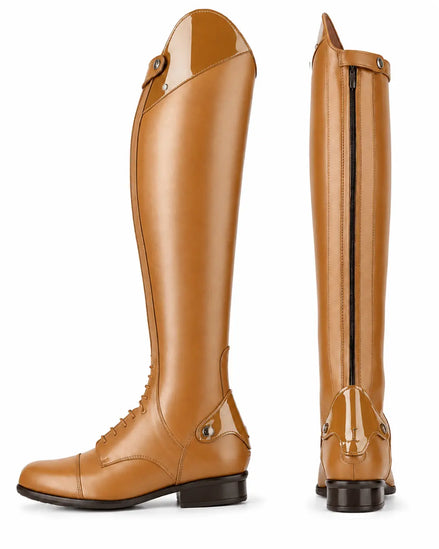 Verona Men's Patent-Top Polo & Horse Riding Boots – Black Leather Competition Boots