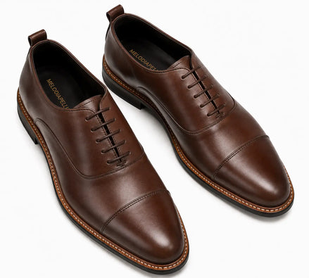 Monterosso Patina Cap-Toe Derby for Men - Handmade Leather Formal Shoes