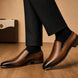 Mantova Burnished Leather Mule for Men - Backless Open-Heel Dress Shoes