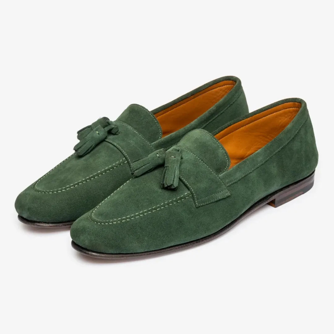 Monchio Unstructured Suede Tassel Loafer for Men - Soft Suede Tassel Loafers
