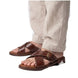 Moransengo Buckle Cross Slide Sandal for Men - Leather Slide Sandals