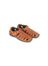 Moudros Perforated Velcro Sandal for Men - Closed-Toe Leather Sandals