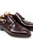 Millau Glassy Cap-Toe Double Monk Strap for Men - High-Shine Leather Formal Shoes