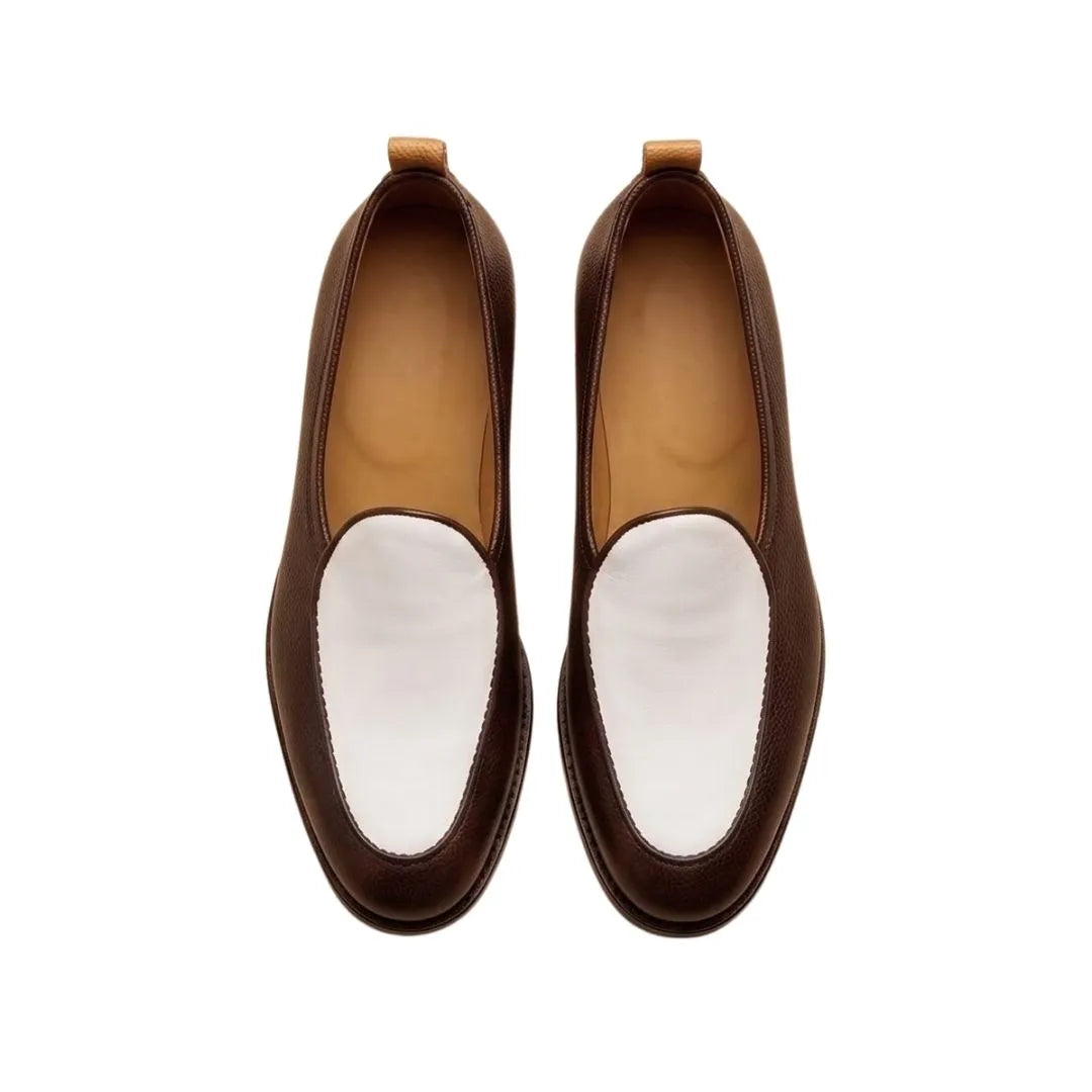 Mariano Two-Tone Venetian Venetian Loafer for Men - Contrast Leather Slip-On Loafers