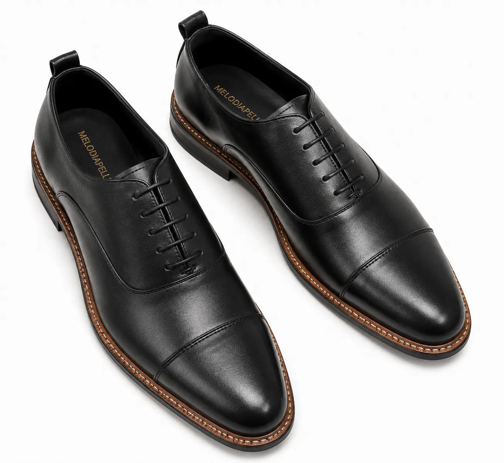 Monterosso Patina Cap-Toe Derby for Men - Handmade Leather Formal Shoes