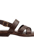 Mondonio Deep-Tone Cross-Strap Sandal for Men - Back-Strap Leather Sandals