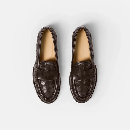 Malnate Intrecciato Penny Loafer for Men - Woven Leather Penny Loafers