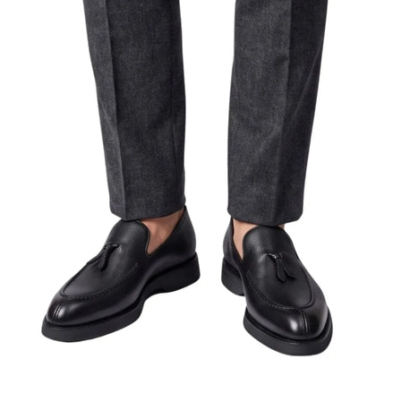Merone Pebble Lug-Sole Tassel Tassel Loafer for Men - Chunky Tassel Loafers