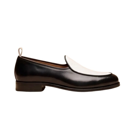 Monguzzo Contrast-Vamp Venetian Venetian Loafer for Men - Two-Tone Slip-On Loafers