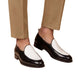 Monguzzo Contrast-Vamp Venetian Venetian Loafer for Men - Two-Tone Slip-On Loafers